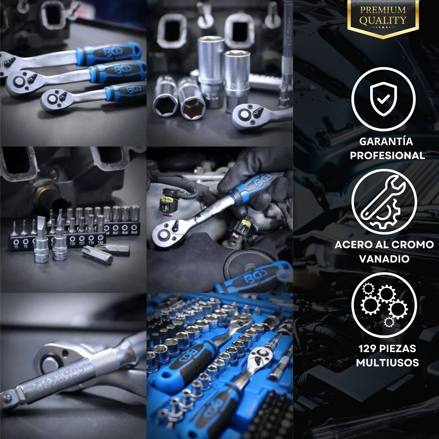 Juego de Llaves y Herramientas | Marca BGS®️ | Completo 192 Piezas