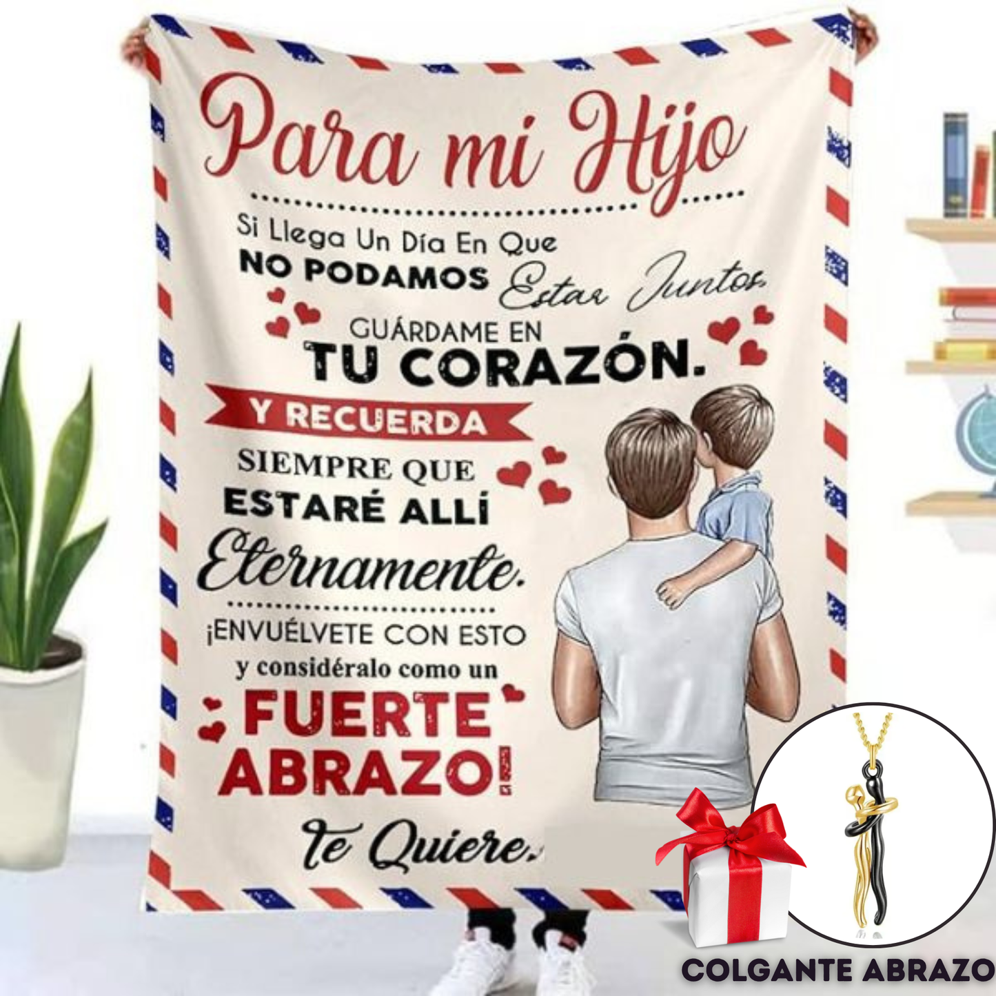 Manta Personalizada franela para Nieta/Nieto y Hijos – Regalo Cálido + Regalo Colgante