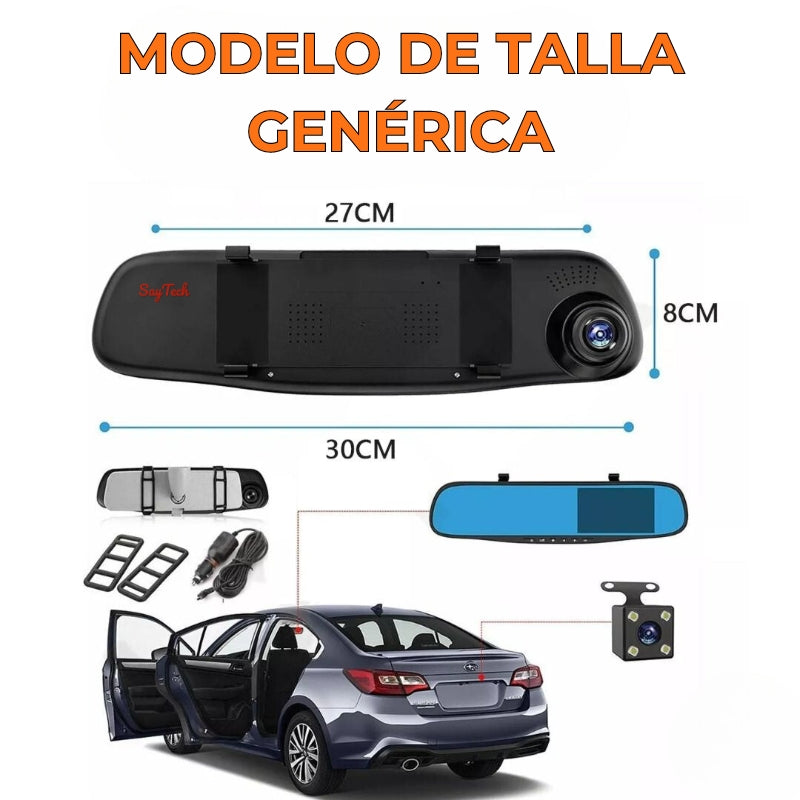 Espejo Retrovisor con Doble Cámara Full HD