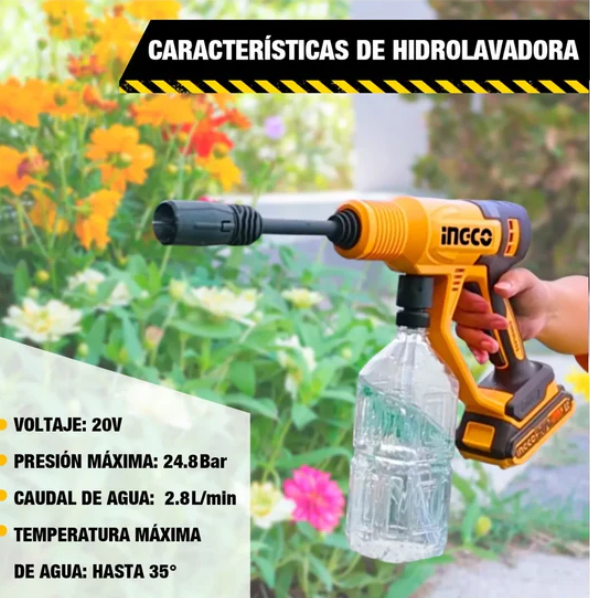 Hidrolavadora Portátil 20V INGCO – ¡Potencia Inalámbrica!