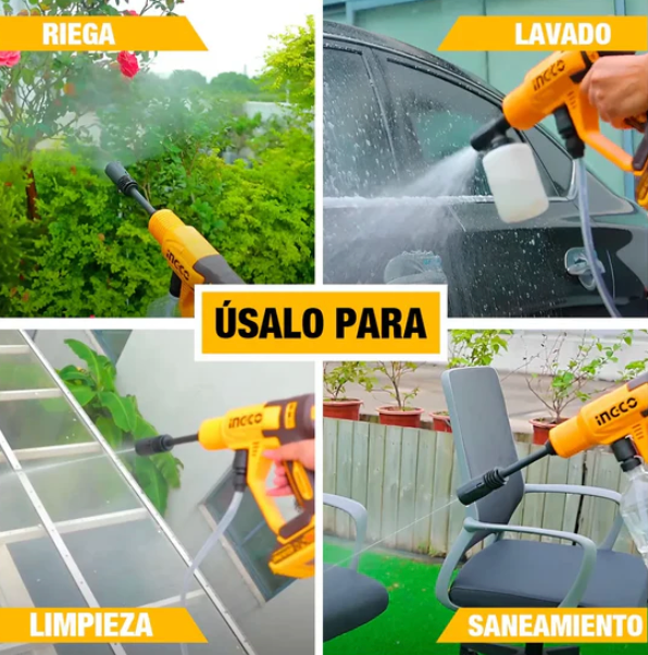 Hidrolavadora Portátil 20V INGCO – ¡Potencia Inalámbrica!