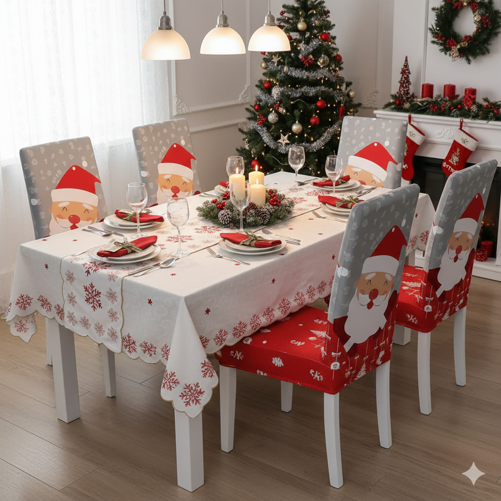Conjuntos x6 Fundas de Sillas Navideñas