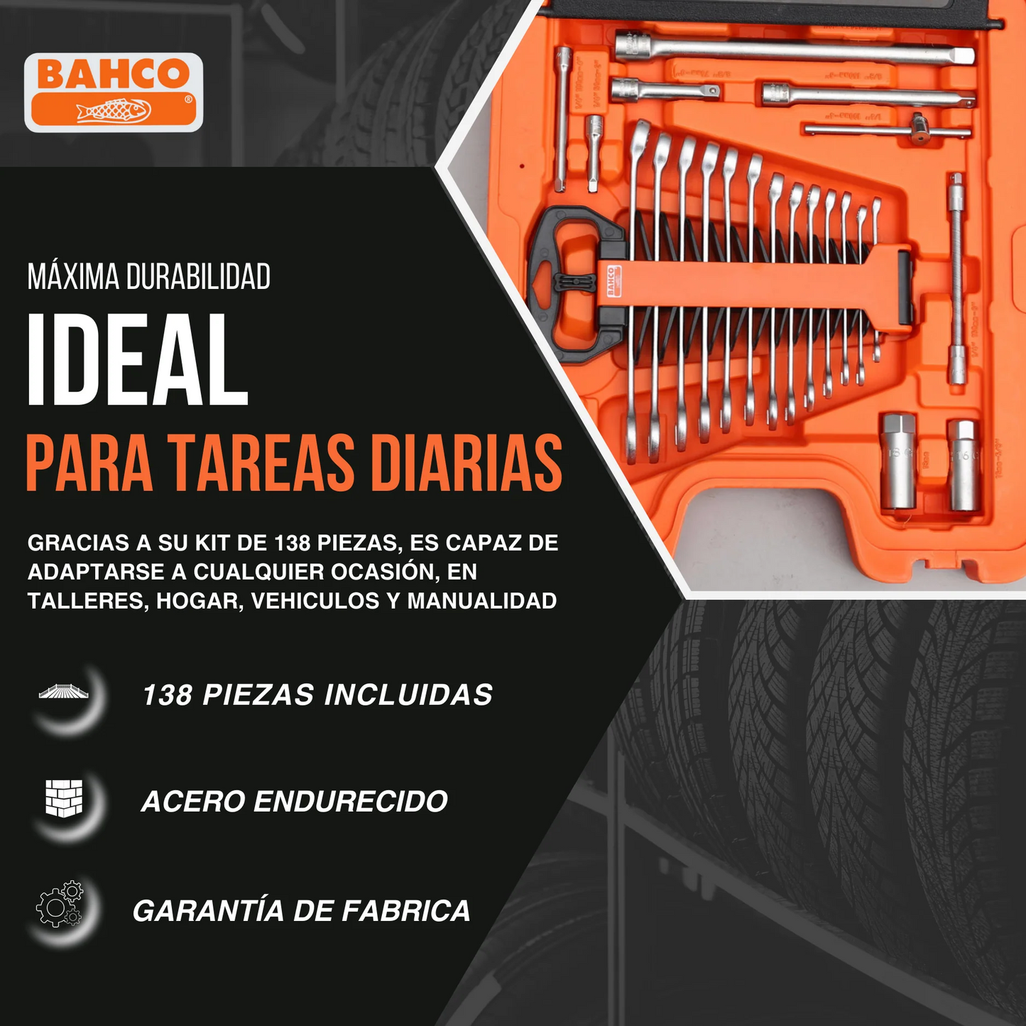 🧰 Bahco S138 – Juego de Herramientas Profesional 138 piezas