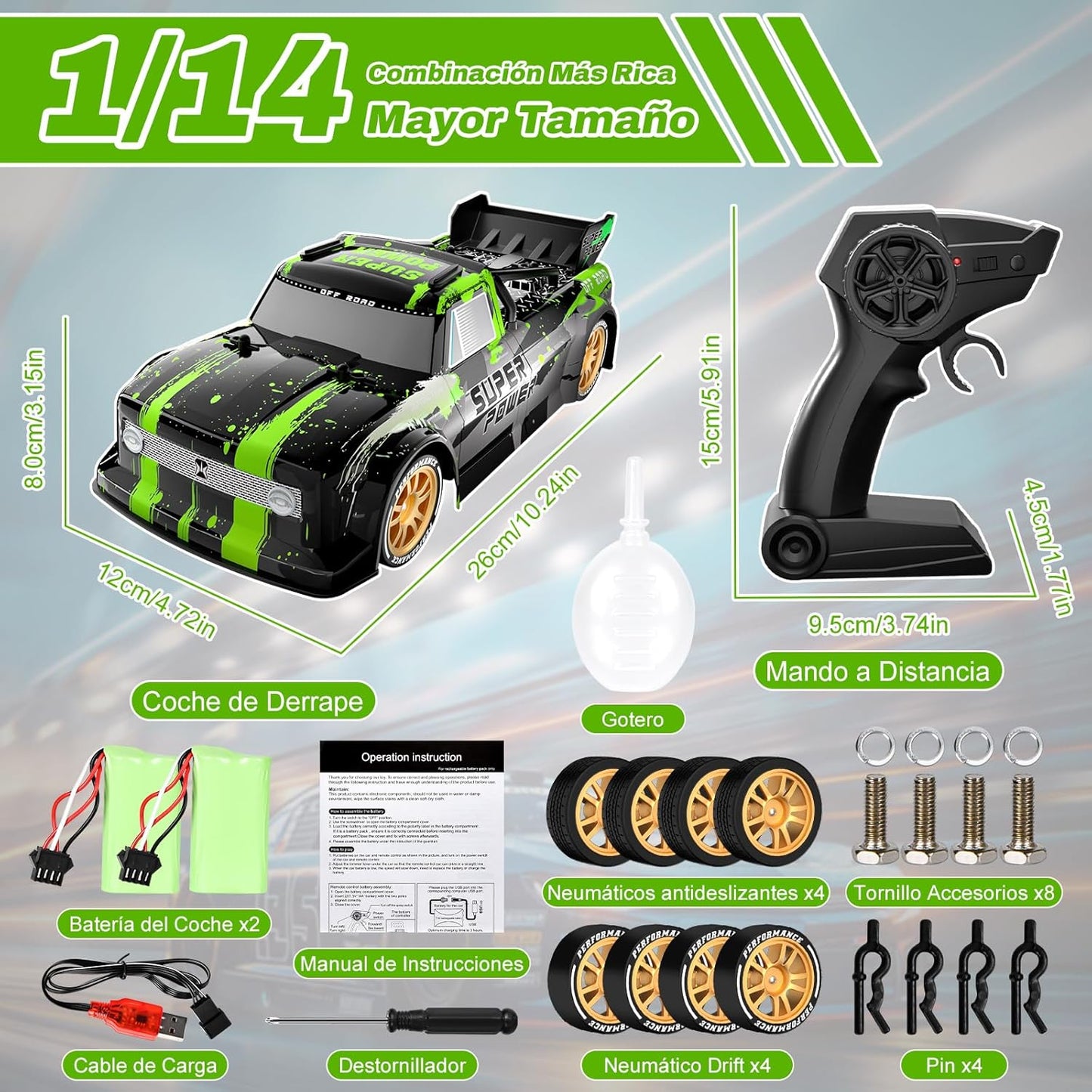 Carro RC Drift | Accesorios Incluidos | 45 km/h | BOOST Original™️
