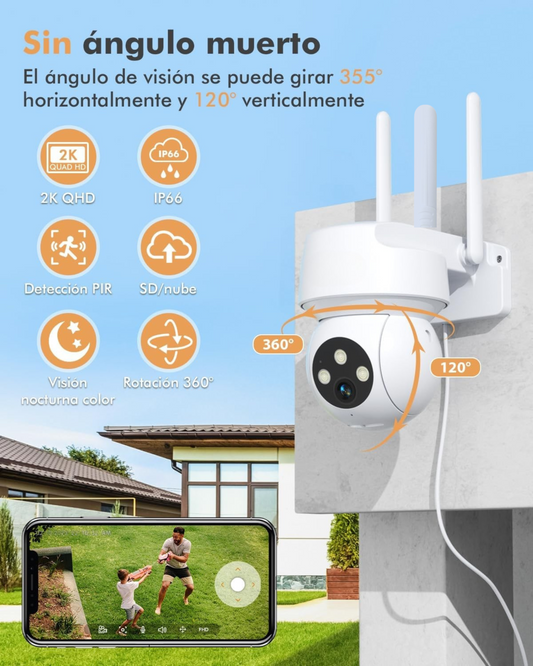 Cámara de Seguridad WhiteCam®️ | 360º 4K Control con Celular