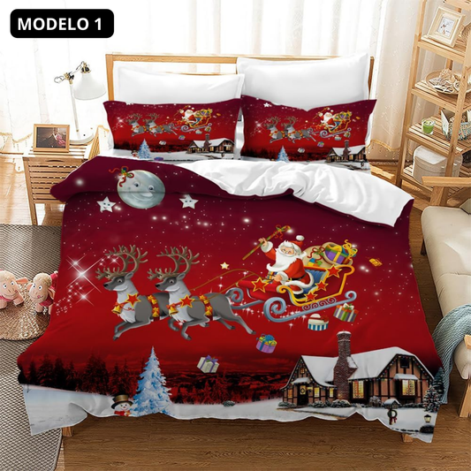 Juego de Sabanas y Funda Nordica con Fundas de Almohadas 200X180