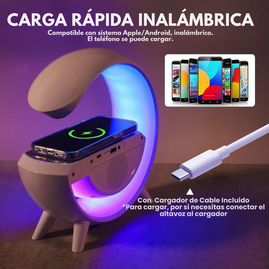 Lámpara Led Inteligente | Parlante | Cargador Inalámbrico