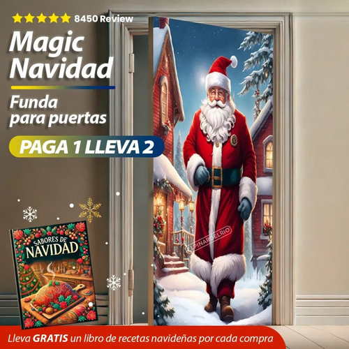 Paga 1 y Lleva 2 Fundas para puertas Magic Navidad +Recetario Navideño REGALO TKT
