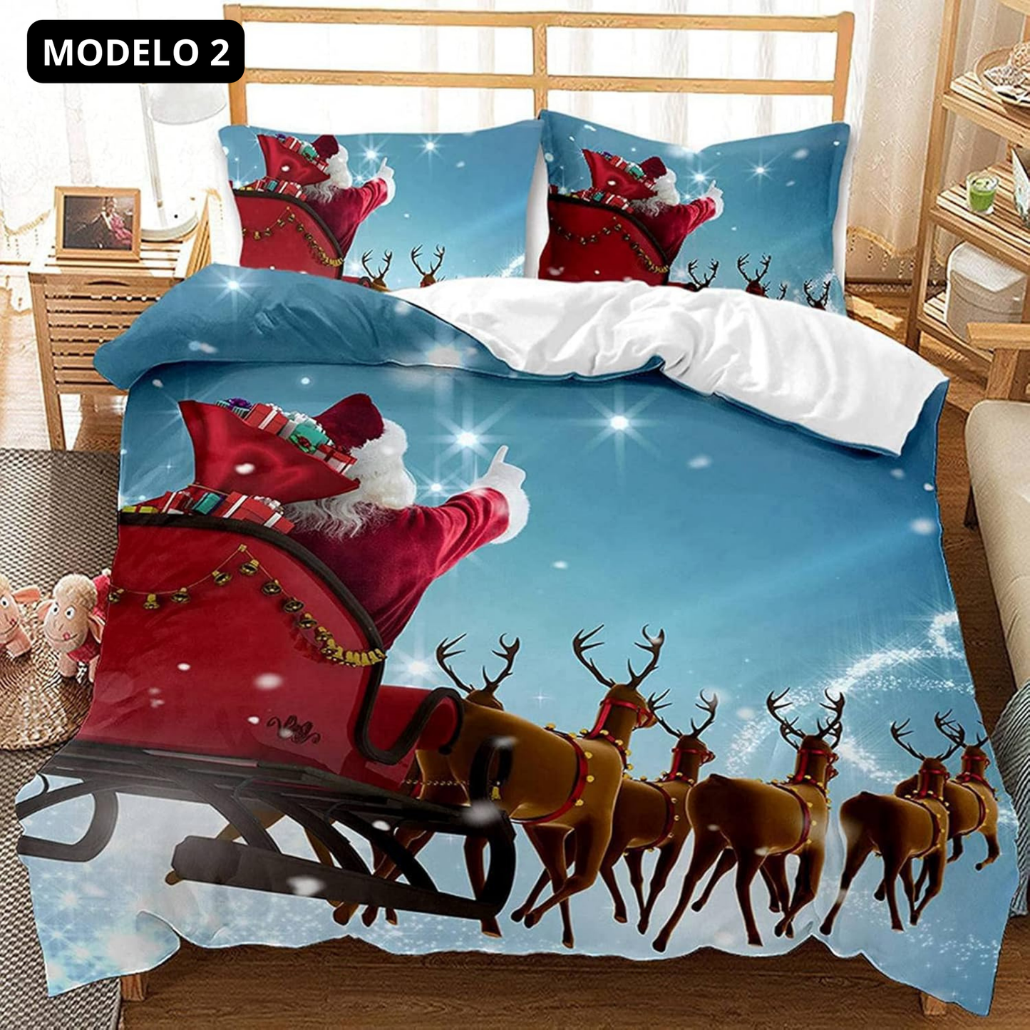 Juego de Sabanas y Funda Nordica con Fundas de Almohadas 200X180