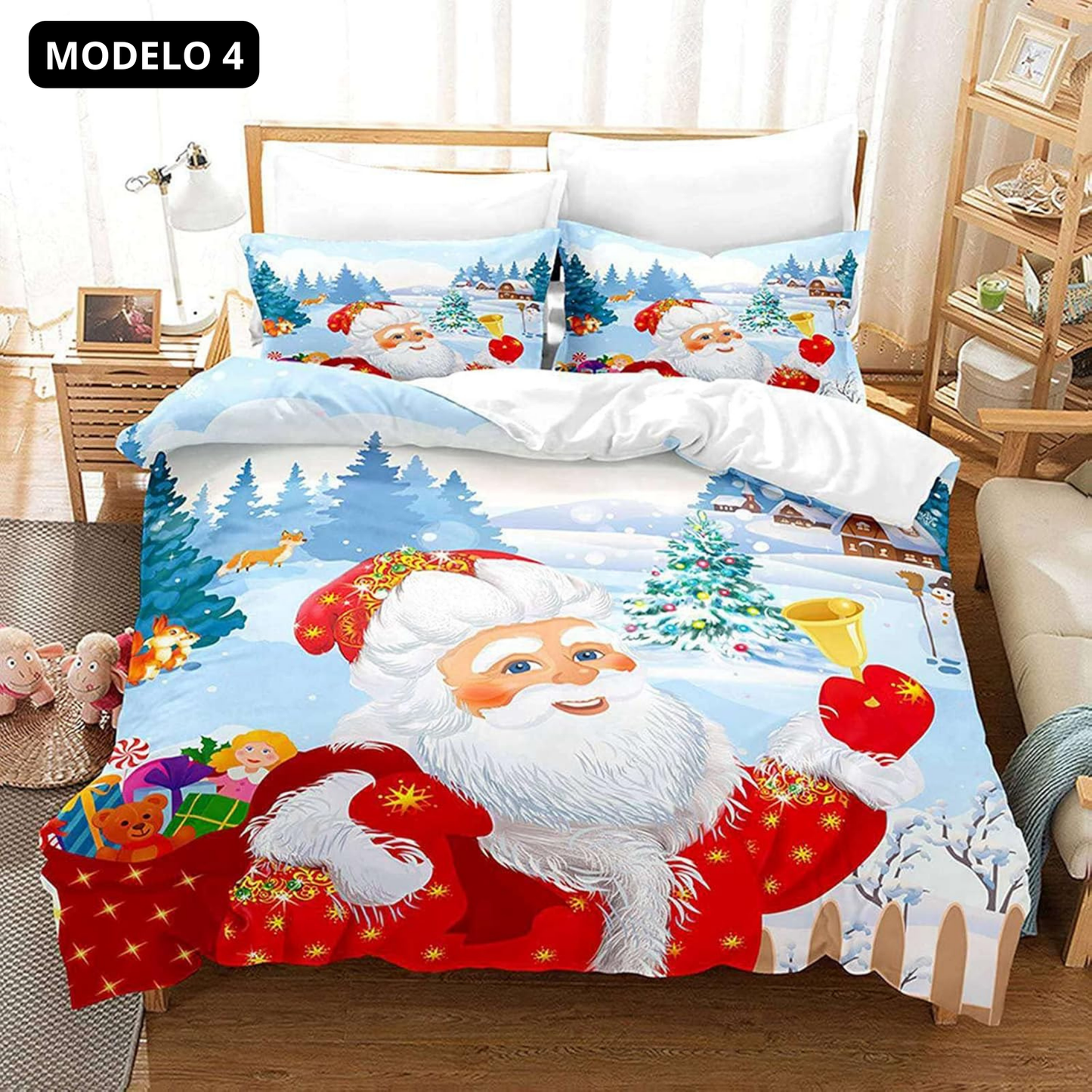 Juego de Sabanas y Funda Nordica con Fundas de Almohadas 200X180