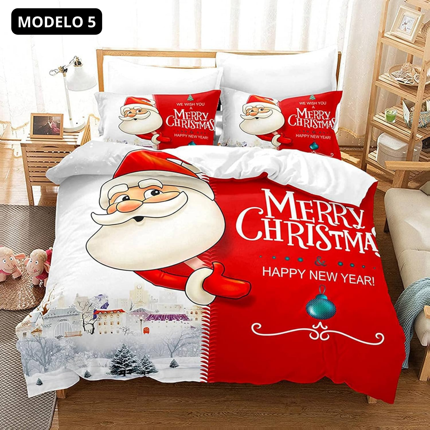 Juego de Sabanas y Funda Nordica con Fundas de Almohadas 200X180