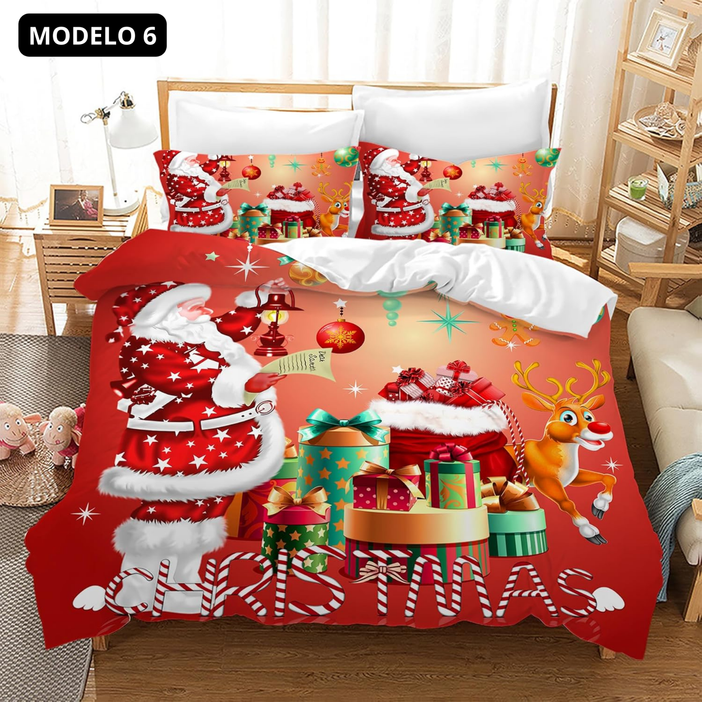 Juego de Sabanas y Funda Nordica con Fundas de Almohadas 200X180