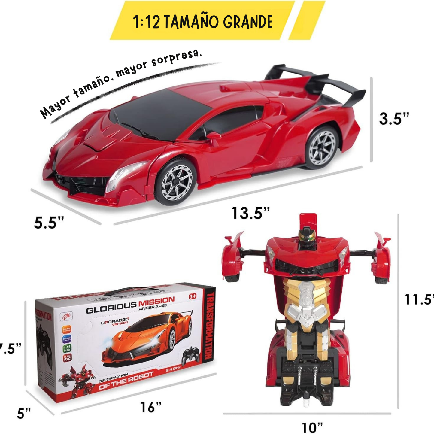 Transformer™️ Auto a control remoto con transformación | Musica y Gestos