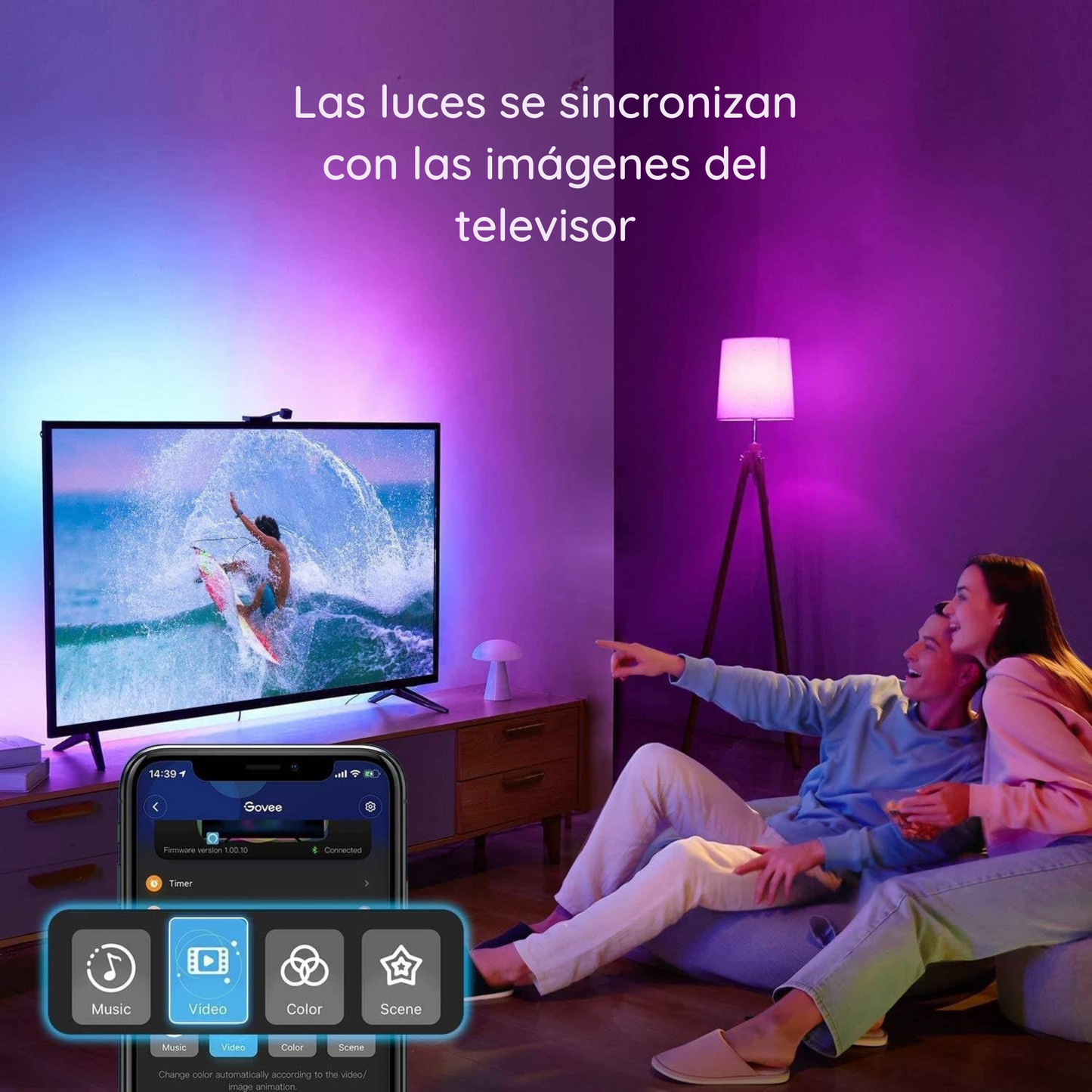 TV Luz LED con Cámara | Iluminación para TV |  Goove™️