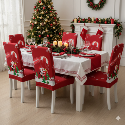 Conjuntos x6 Fundas de Sillas Navideñas
