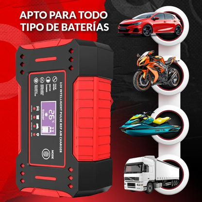 CarSolutions© Cargador Baterias Coche 12V6A | Cargador De Batería Carro/Moto con Función Inteligente