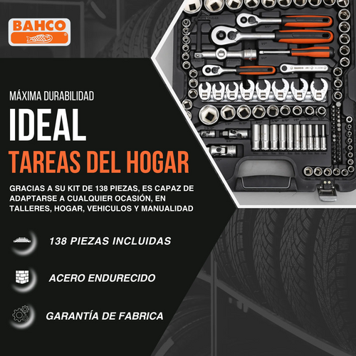 🧰 Bahco S138 – Juego de Herramientas Profesional 138 piezas