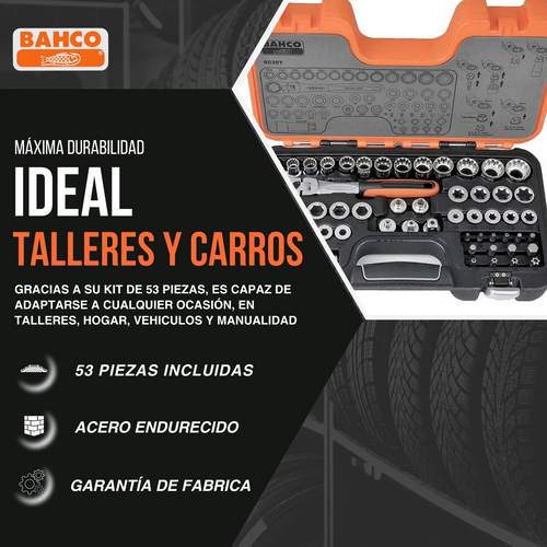 🔧 Bahco S530T – Juego de Llaves de Vaso Pass Through (53 piezas)