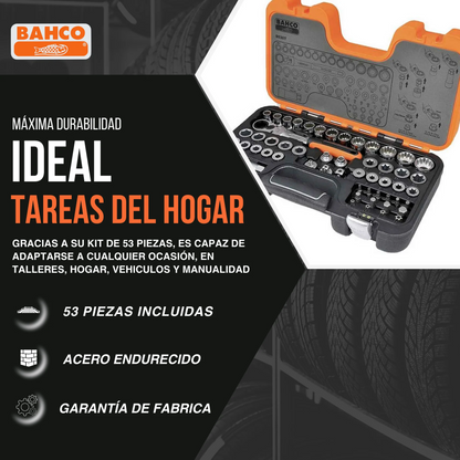 🔧 Bahco S530T – Juego de Llaves de Vaso Pass Through (53 piezas)