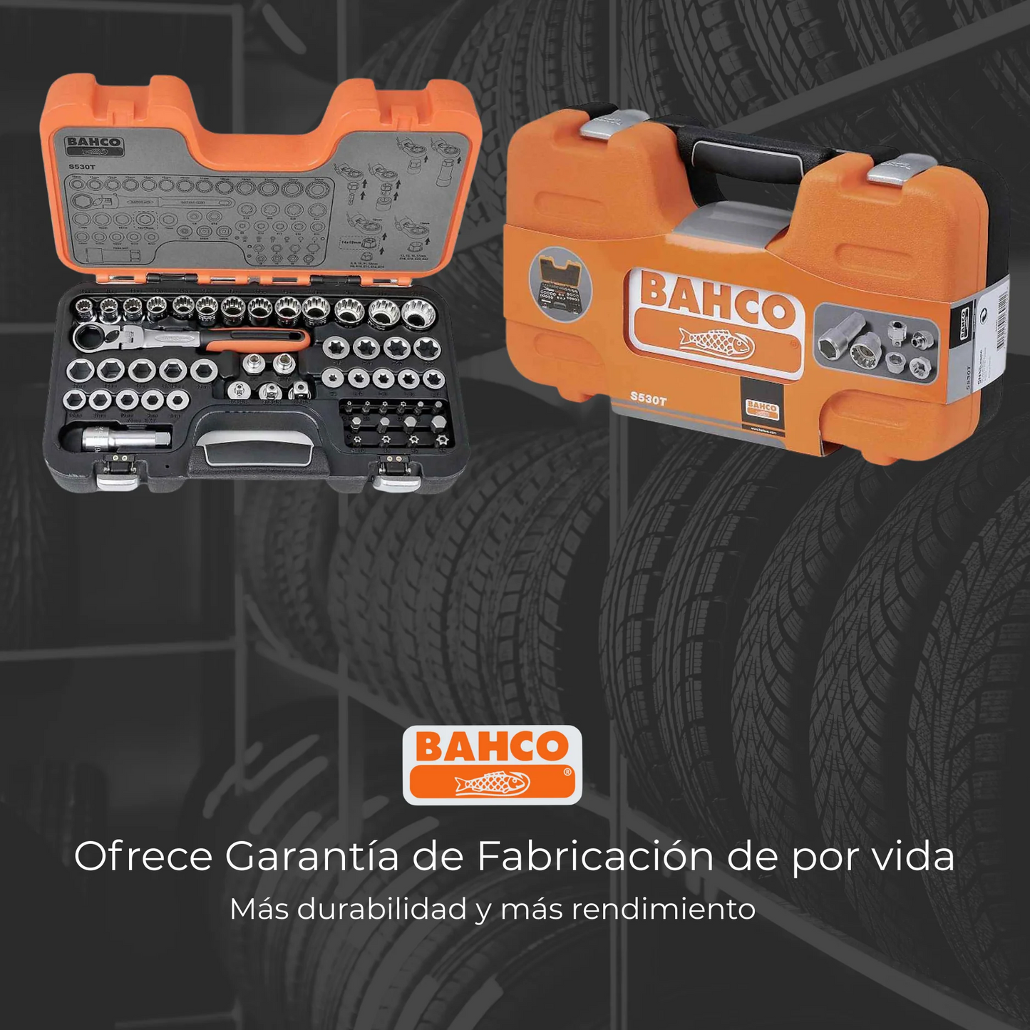 🔧 Bahco S530T – Juego de Llaves de Vaso Pass Through (53 piezas)