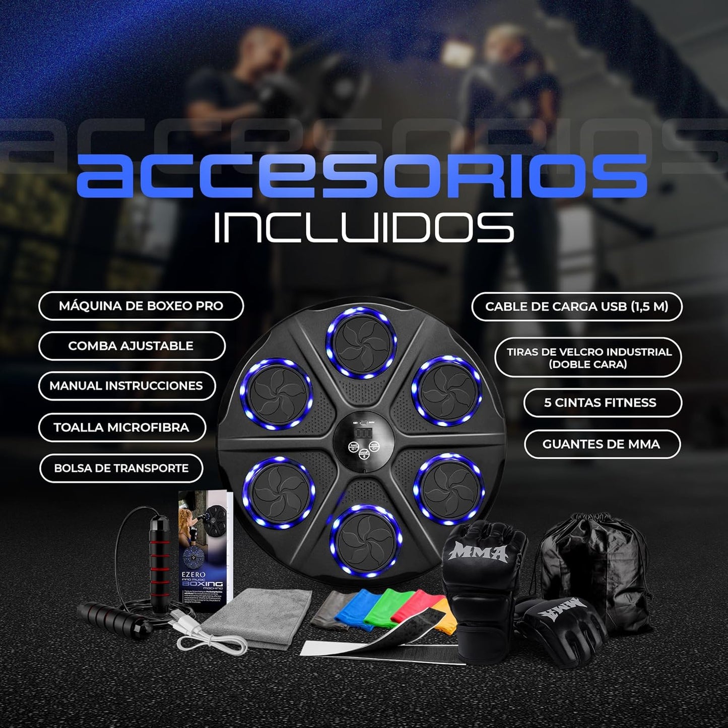 Máquina de Boxeo Bluetooth Musical + Guantes Regalo | Adultos y niños