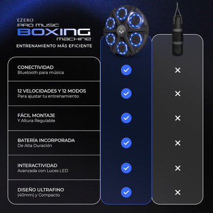 Máquina de Boxeo Bluetooth Musical + Guantes Regalo | Adultos y niños