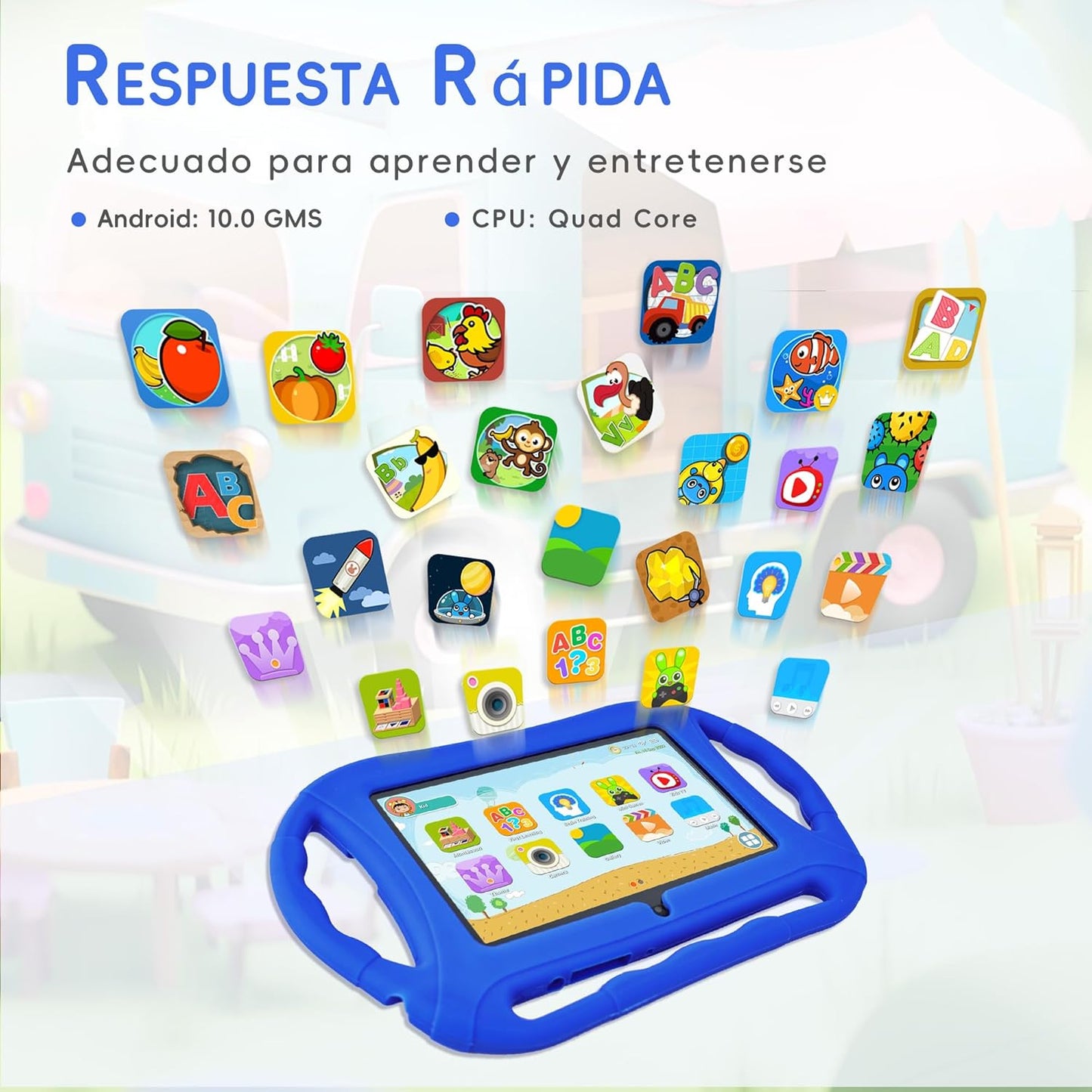 Android Tablet para niños, 7 Pulgadas HD Tablet Infantil, 2GB RAM 32GB ROM, WiFi
